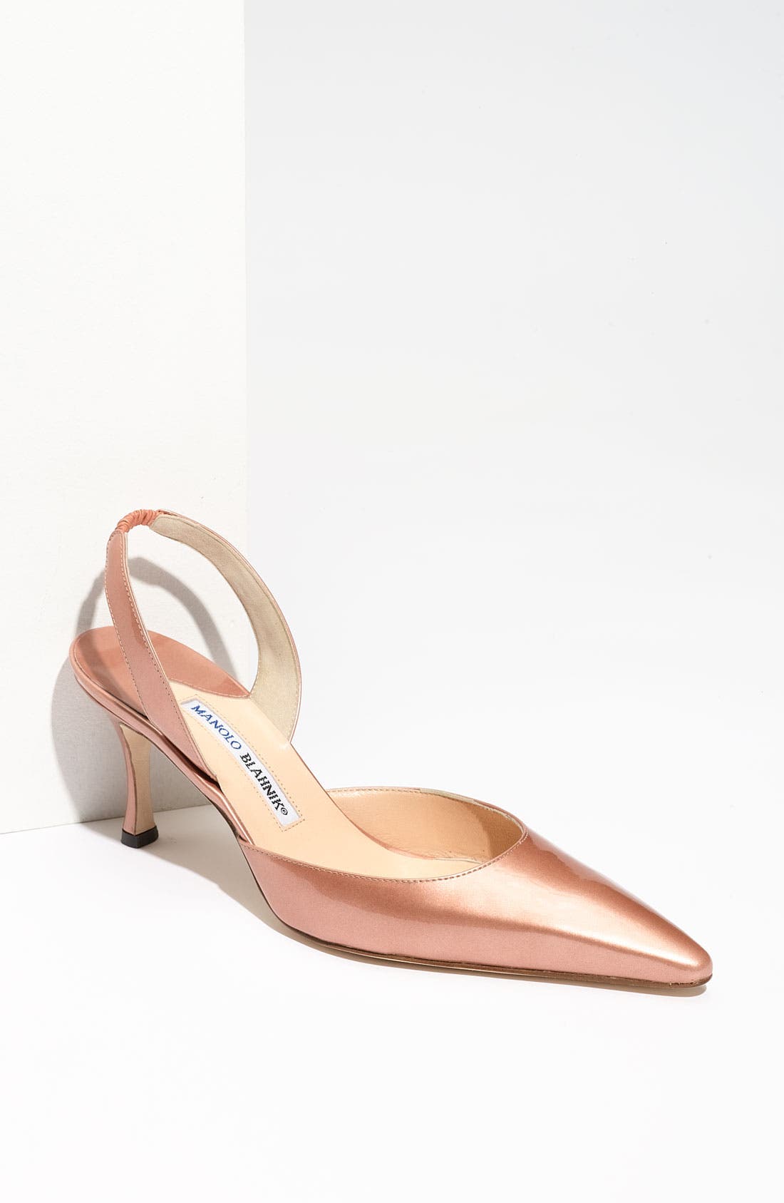 'Carolyne' Slingback Pump, Main, color, METAL PATENT FLESH