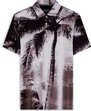 Bugatchi Digital Print Cotton Polo Shirt