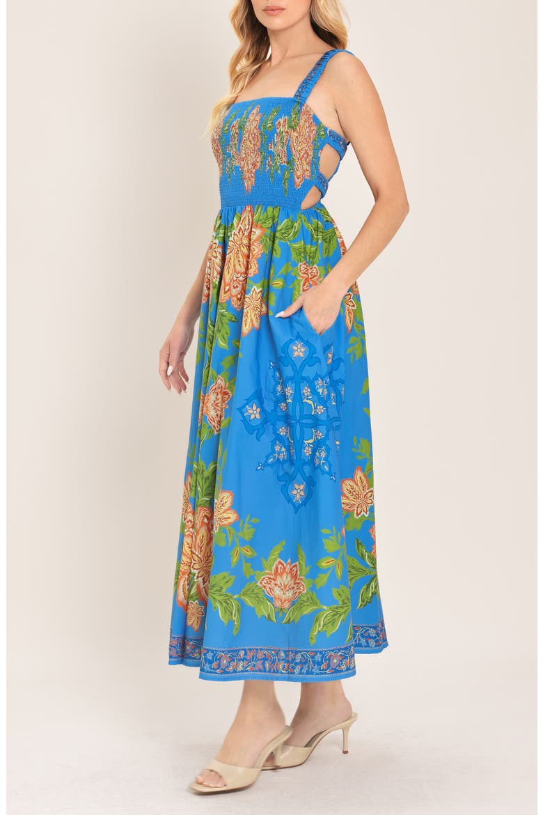 Floral Cotton Sundress, Alternate, color, BLUE