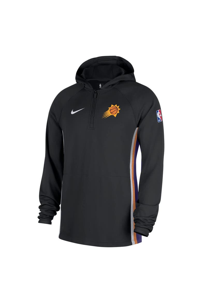 Men's Nike  Black Phoenix Suns Authentic On Court Zone Quarter-Zip Dri-FIT Hoodie Jacket, Alternate, color, Black