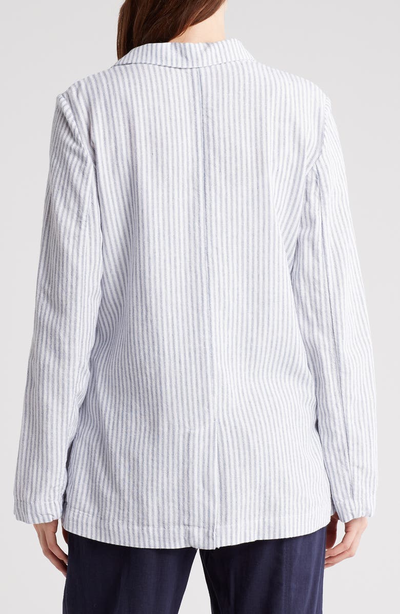 Caslon<sup>®</sup> Stripe Open Front Linen Blend Blazer, Alternate, color, 