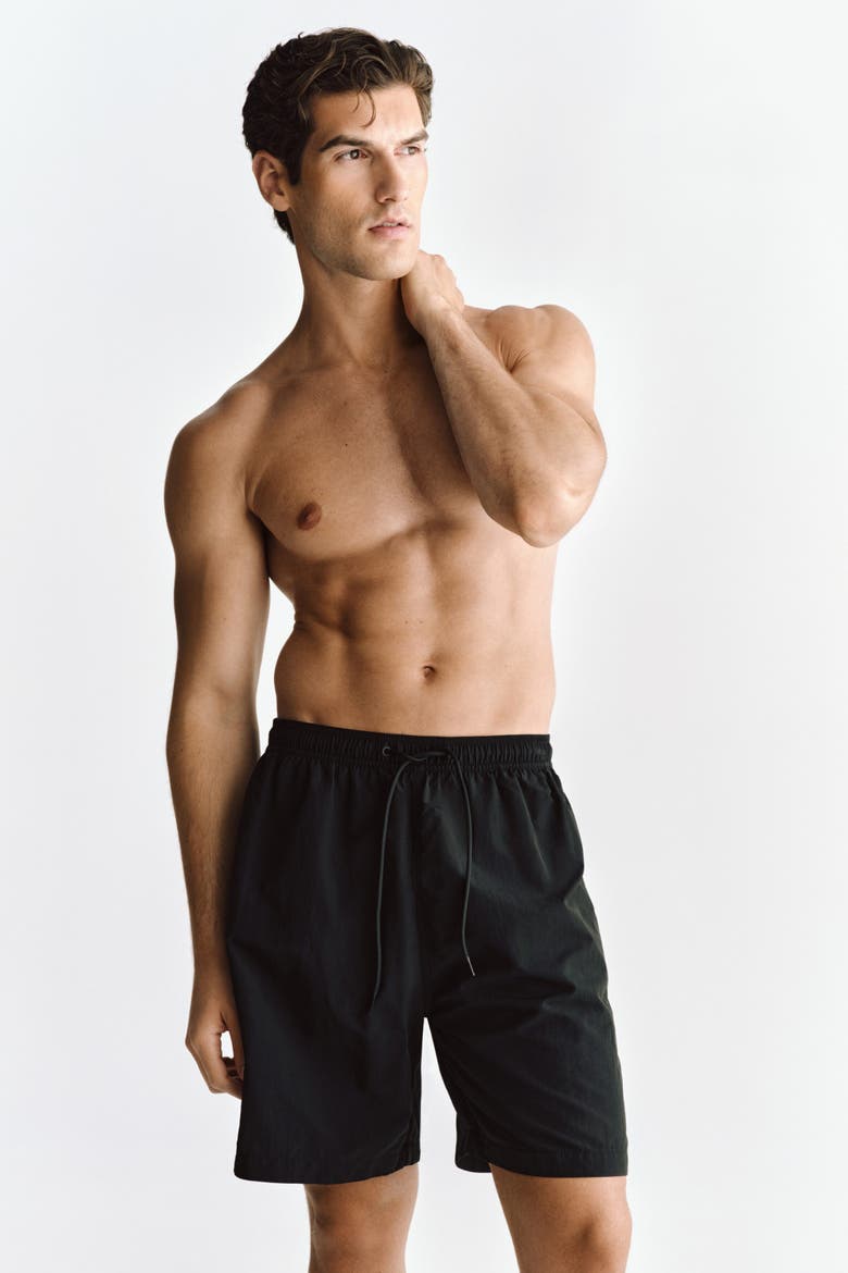 Short Swim Shorts, Alternate, color, Black