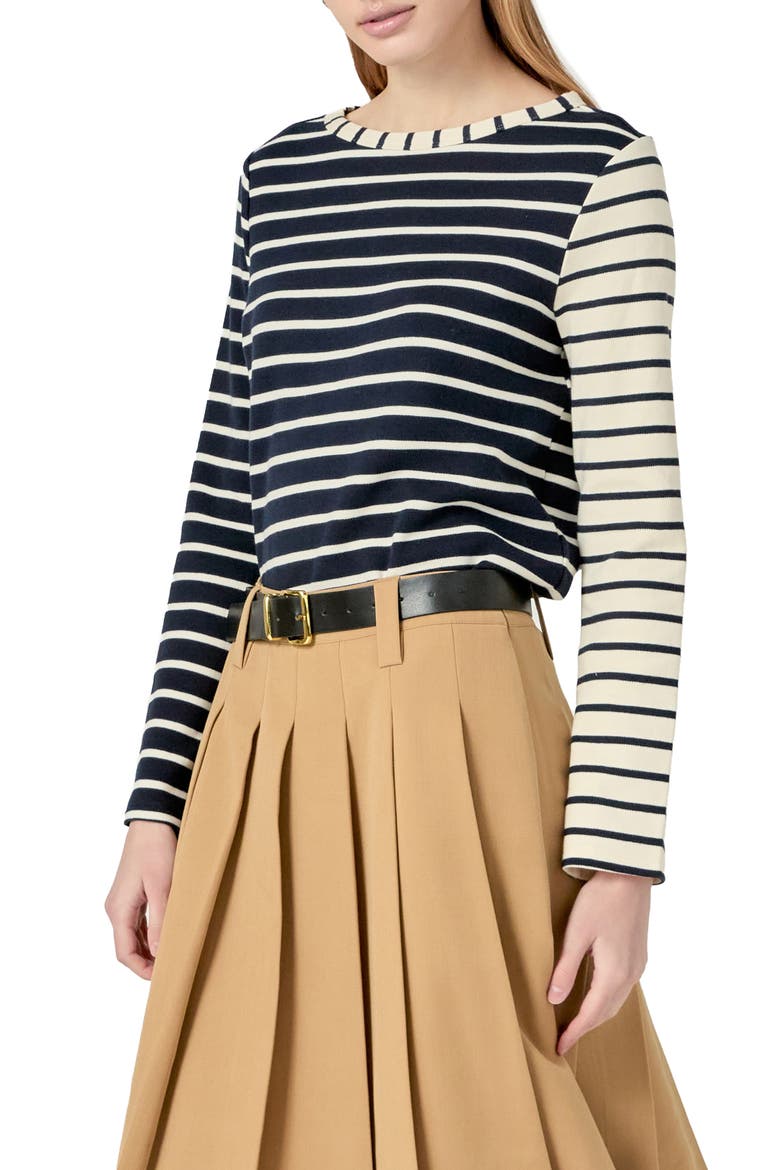 Multistripe Cotton T-Shirt, Alternate, color, Z/DNUNAVY MULTI