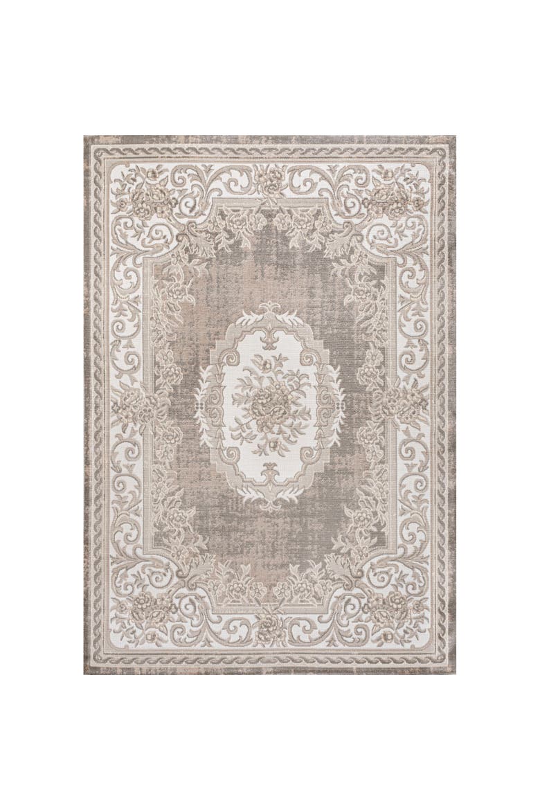 Rosalia Cottage Medallion Area Rug, Main, color, Beige/Ivory