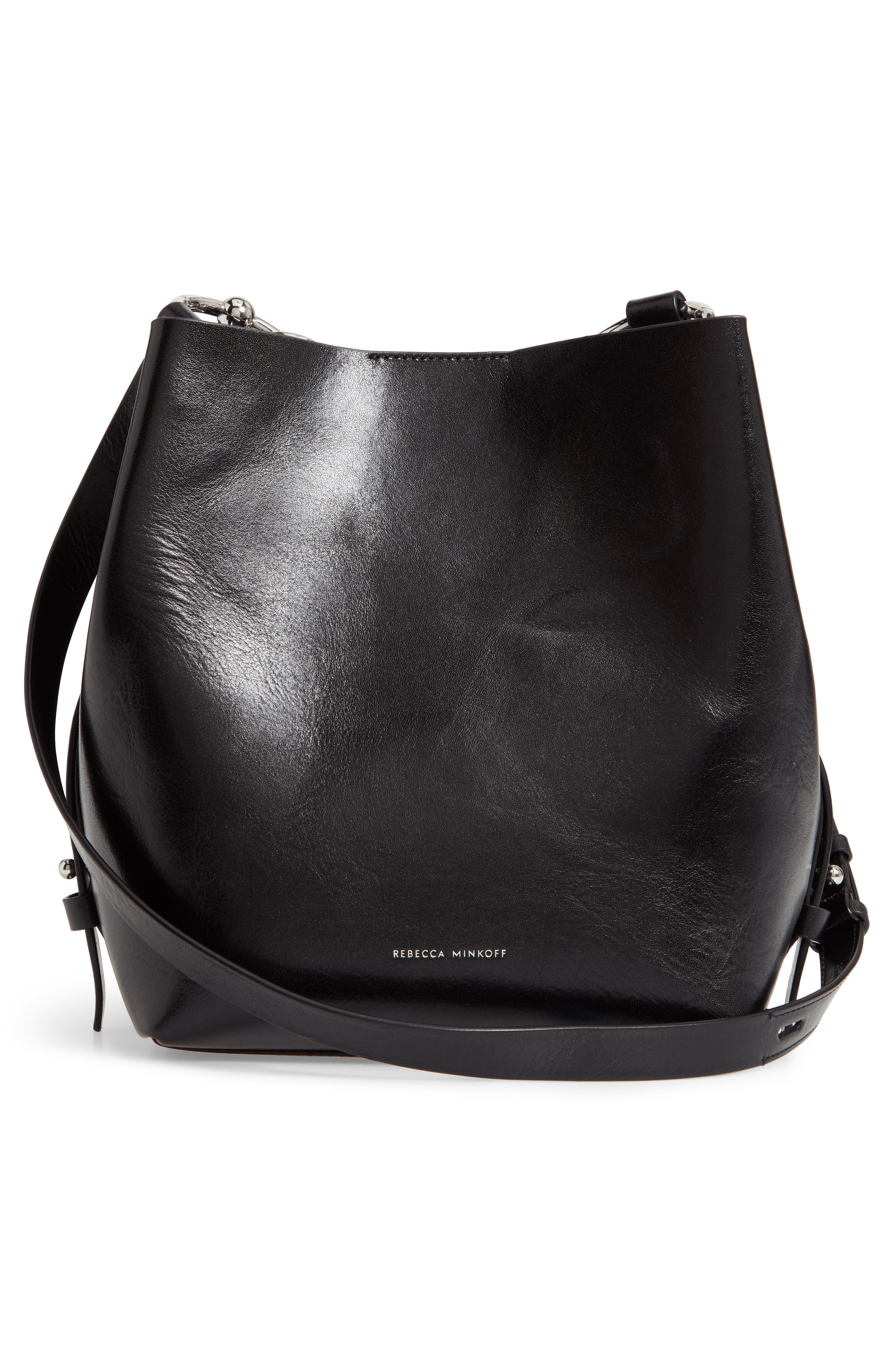 Medium Kate Leather Satchel, Alternate, color, BLACK