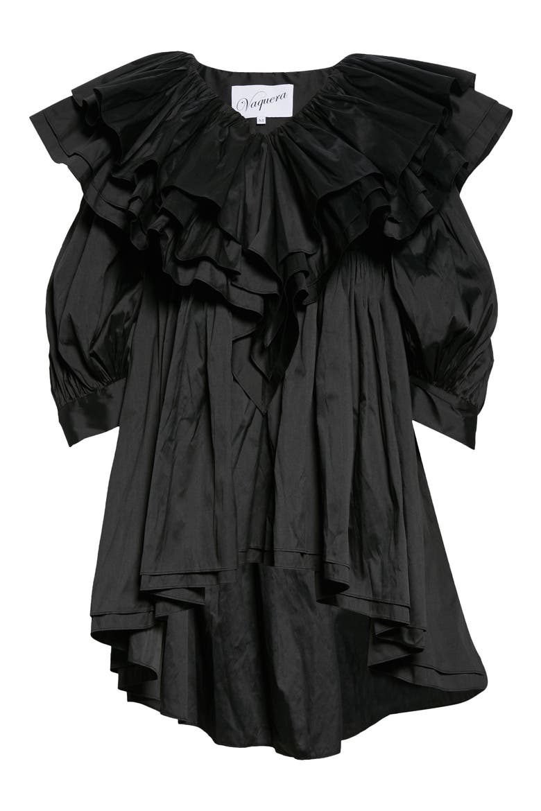 Taffeta Party Dress, Alternate, color, BLACK
