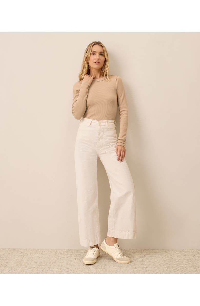 Pact Perfect Rib Long Sleeve Tee, Alternate, color, Sesame