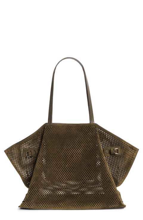 Days Perforated Suede Tote
