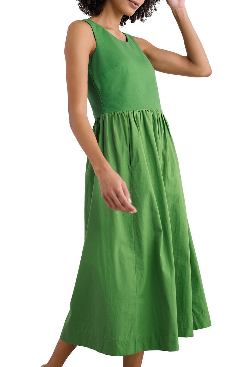 Madder Mixed Media Sleeveless Midi Dress, Alternate, color, HEDGEROW