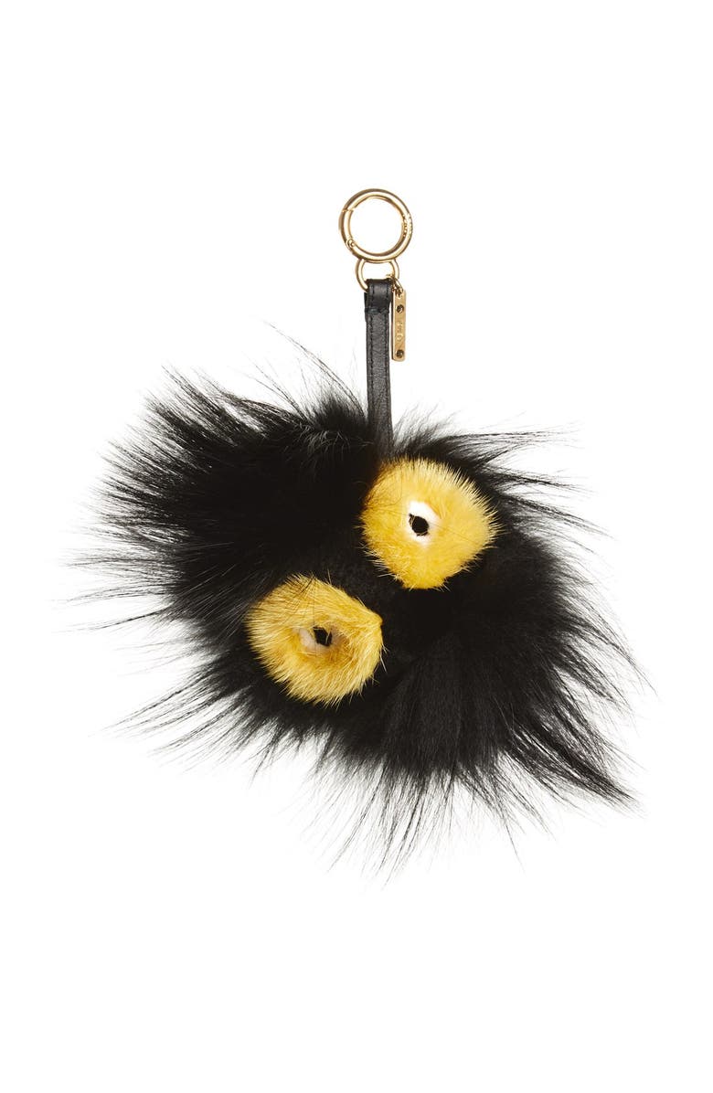 Fendi Genuine Mink Fur & Genuine Fox Fur Bag Charm, Main, color,