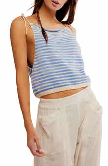 Free People Claire Stripe Knit Crop Camisole