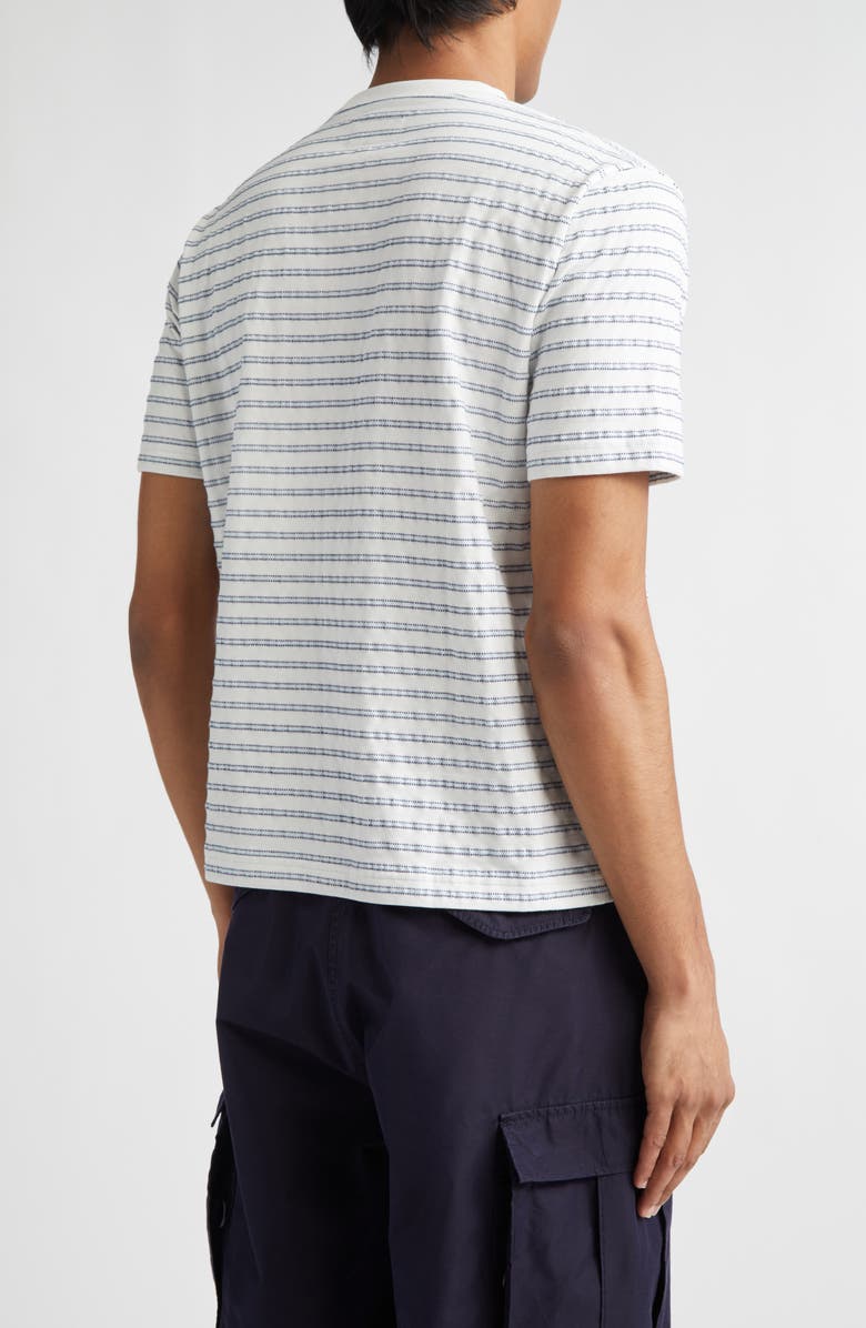 BEAMS Jacquard Stripe Pocket T-Shirt, Alternate, color, White