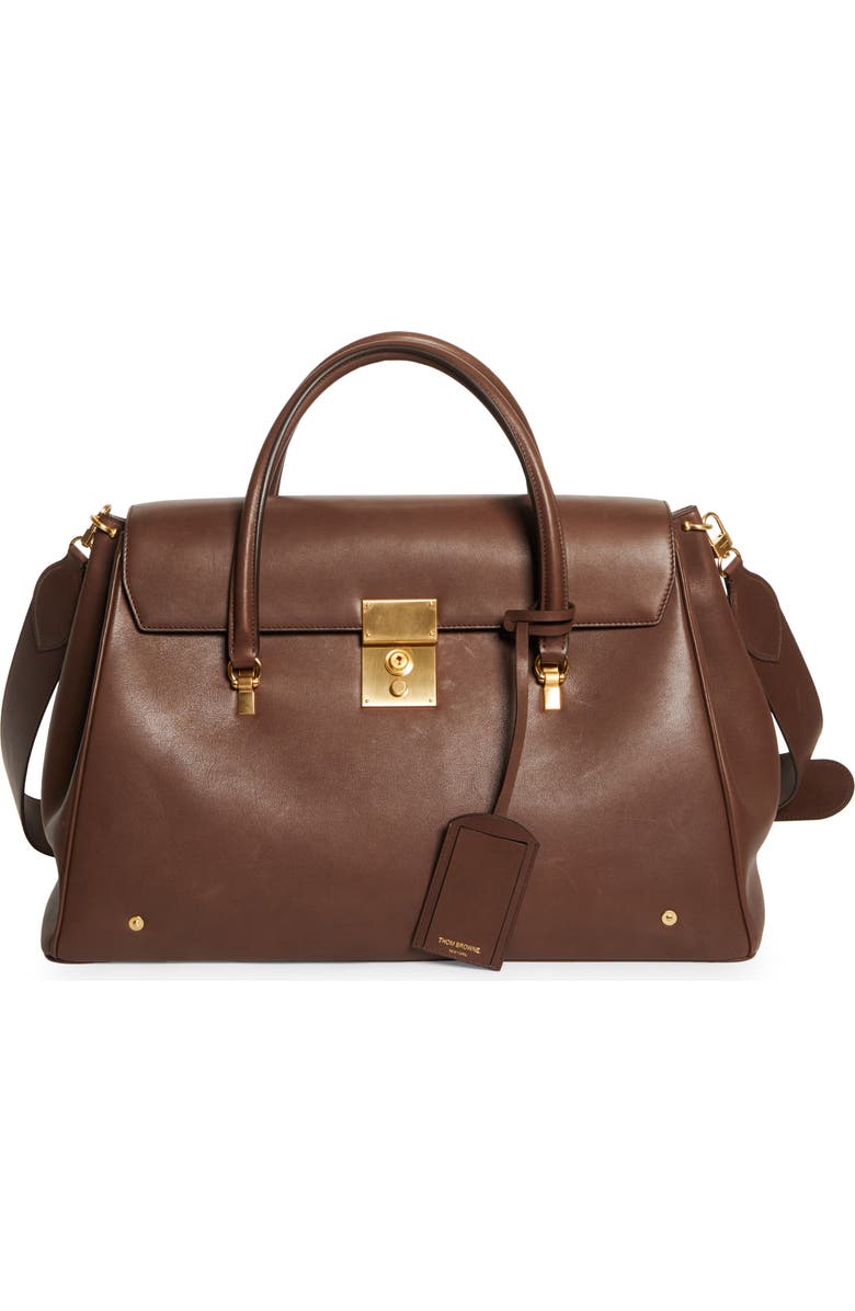 Thom Browne Mr. Thom Soft Pebble Leather Luggage Bag, Main, color,