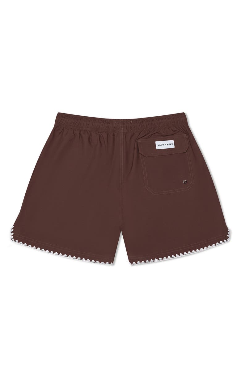 MAVRANS Stitch Waterproof Swim Trunks, Alternate, color, Brown