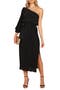 Pontee Plissé One-Shoulder Midi Dress