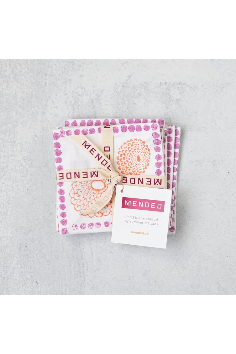 Marigold Cocktail Napkins - Set of 4, Alternate, color, Lilac & Melon