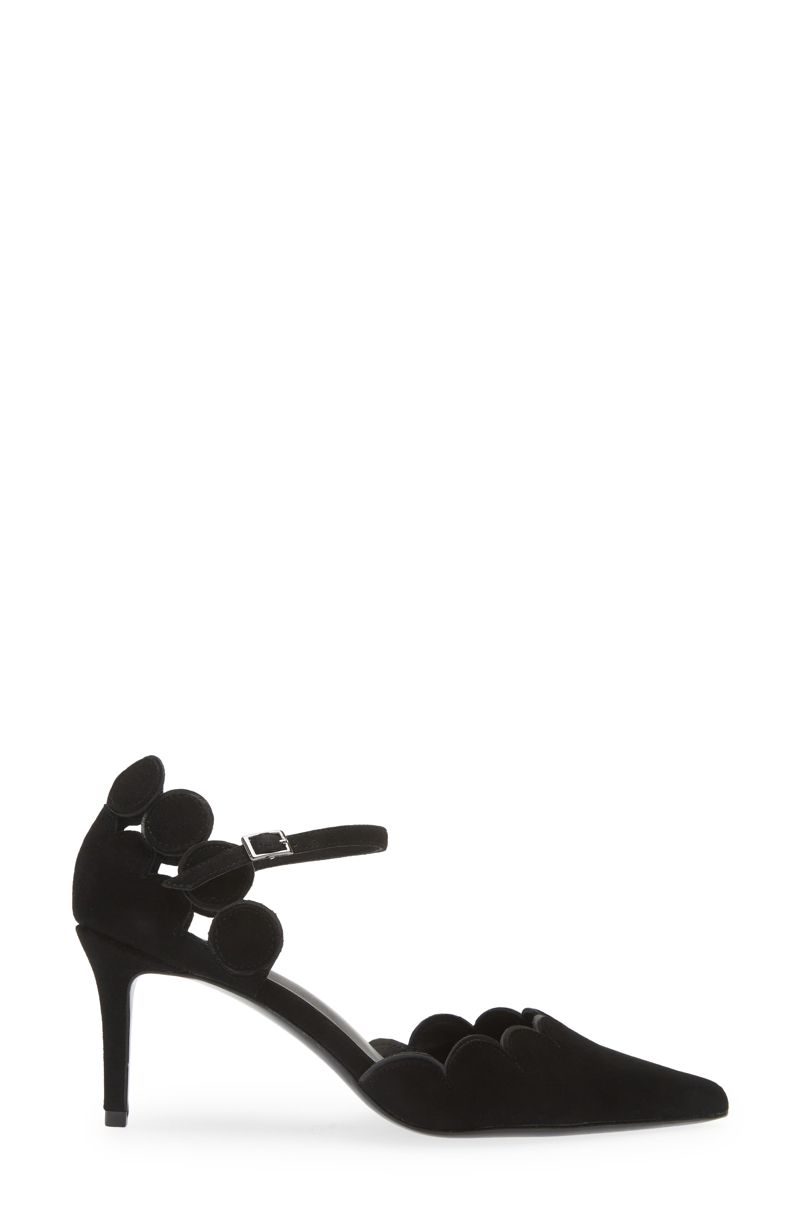 KOKO + PALENKI Praise Ankle Strap Pointed Toe Pump, Alternate, color, Black Suede