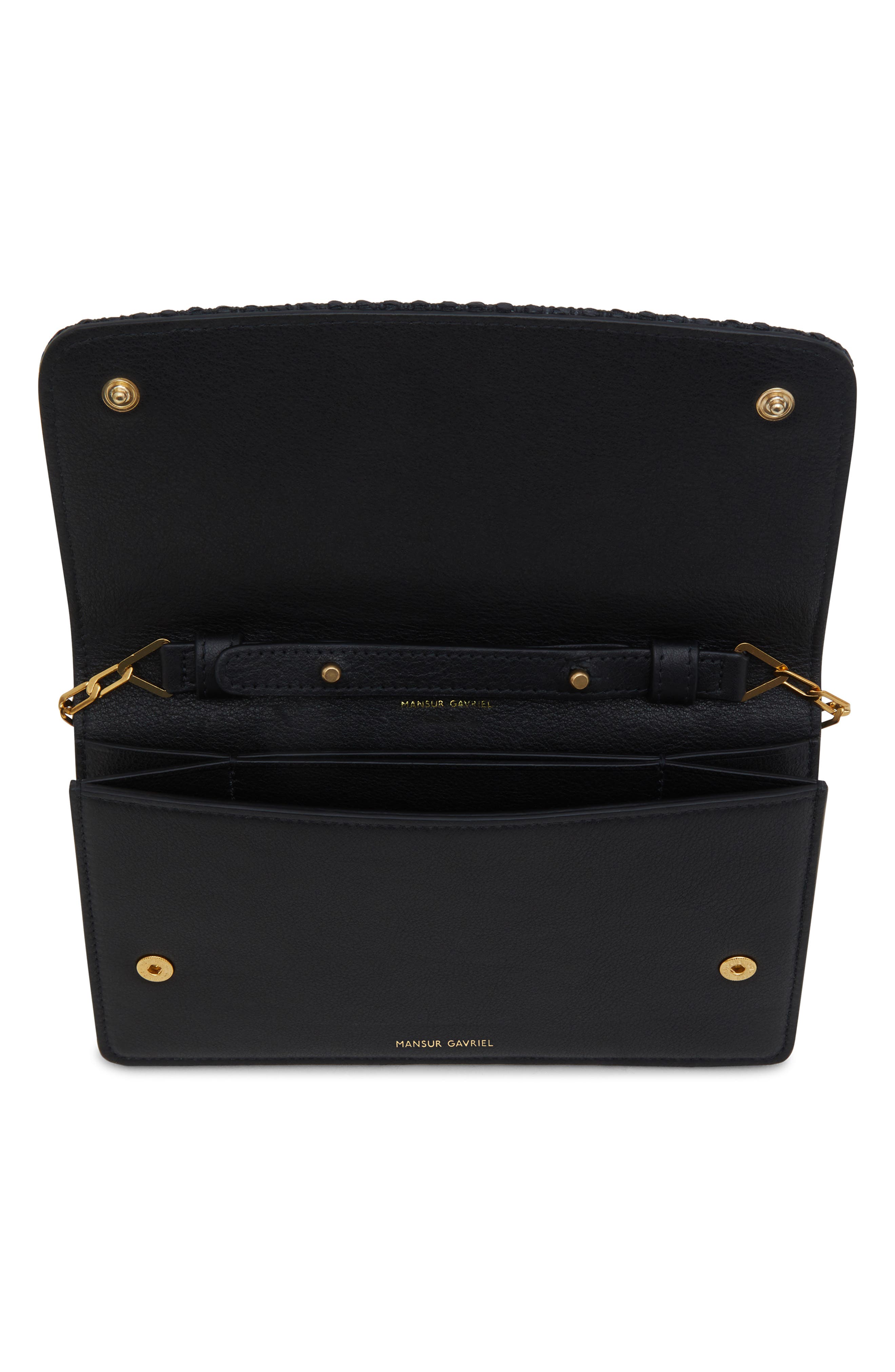 Leather Crossbody Wallet, Alternate, color, BLACK