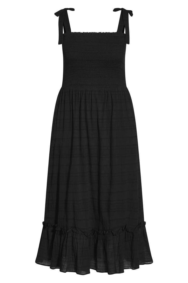 Summer Tie Maxi Dress, Alternate, color, BLACK