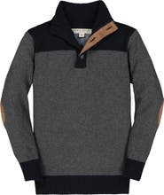 Hope & Henry Boys' Organic Contrast Sweater with Elbow Patches, Kids