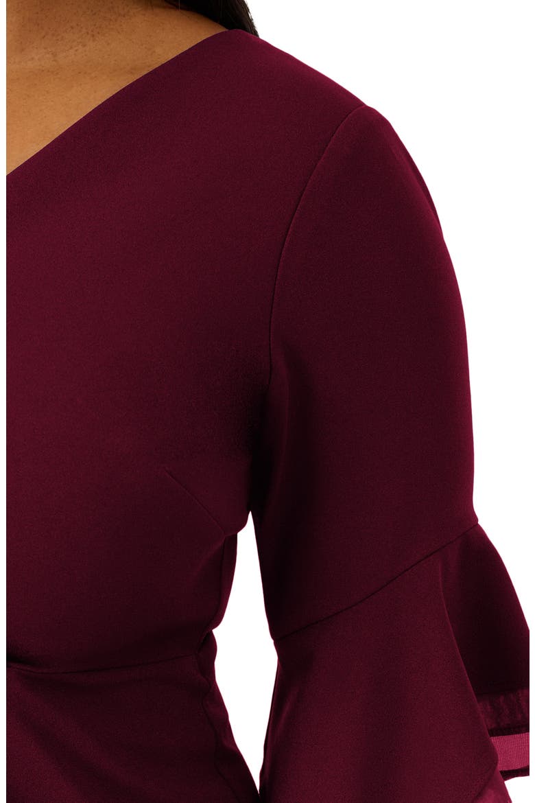 Crepe Dress, Alternate, color, CABERNET