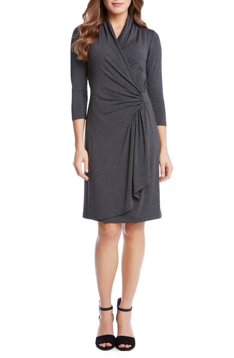 Karen Kane Cascade Faux Wrap Dress, Alternate, color,