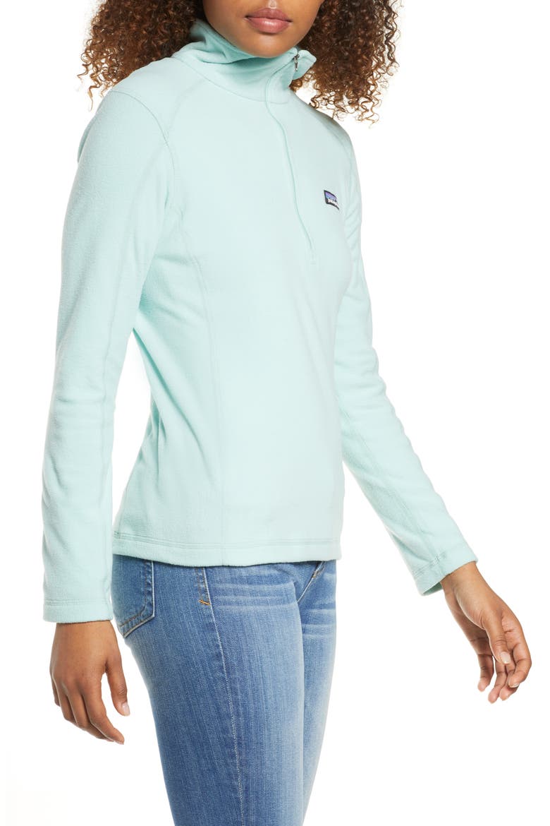 Micro D® Quarter-Zip Fleece Pullover, Alternate, color, GYPSUM GREEN