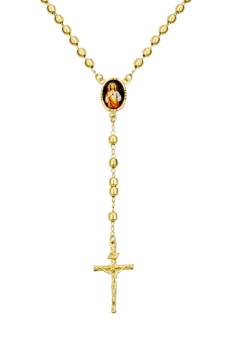 Holy Cross Rosary Y-Necklace, Alternate, color, GOLD-TONE JOSEPH
