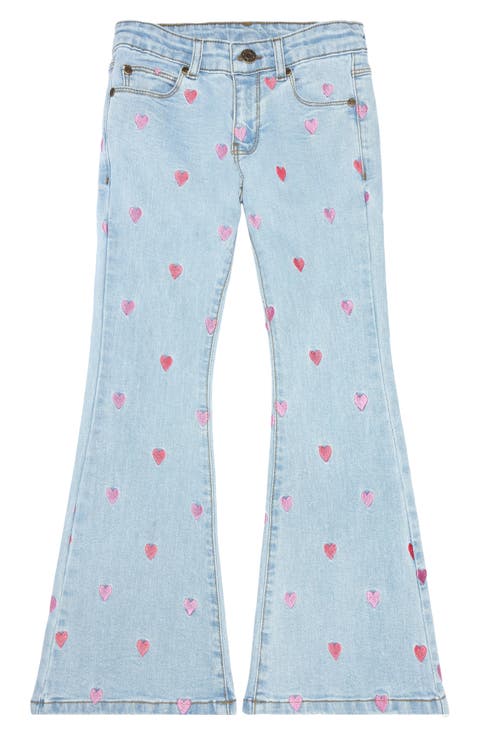 La Embrodiered Flare Jeans