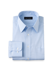Paul Fredrick Non-iron Cotton Pinpoint Solid Point Collar Dress Shirt
