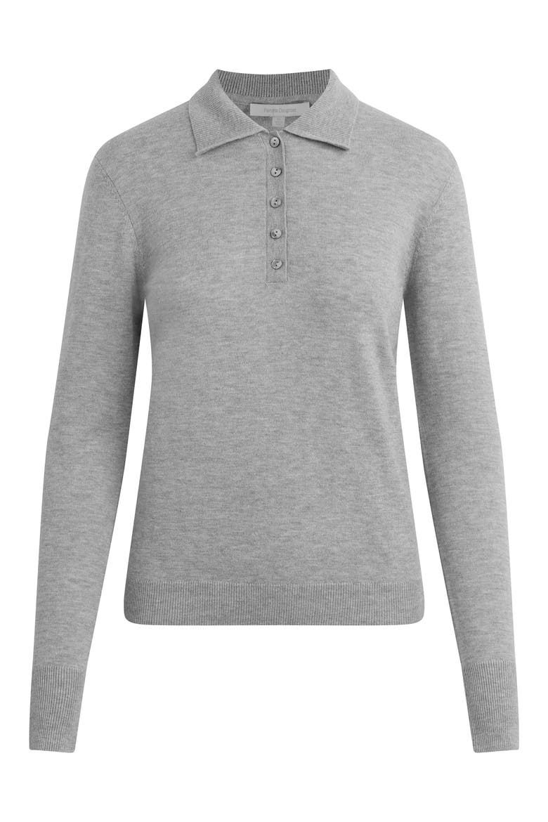 The Cleo Merino Wool Blend Henley Sweater, Alternate, color, HEATHER GREY