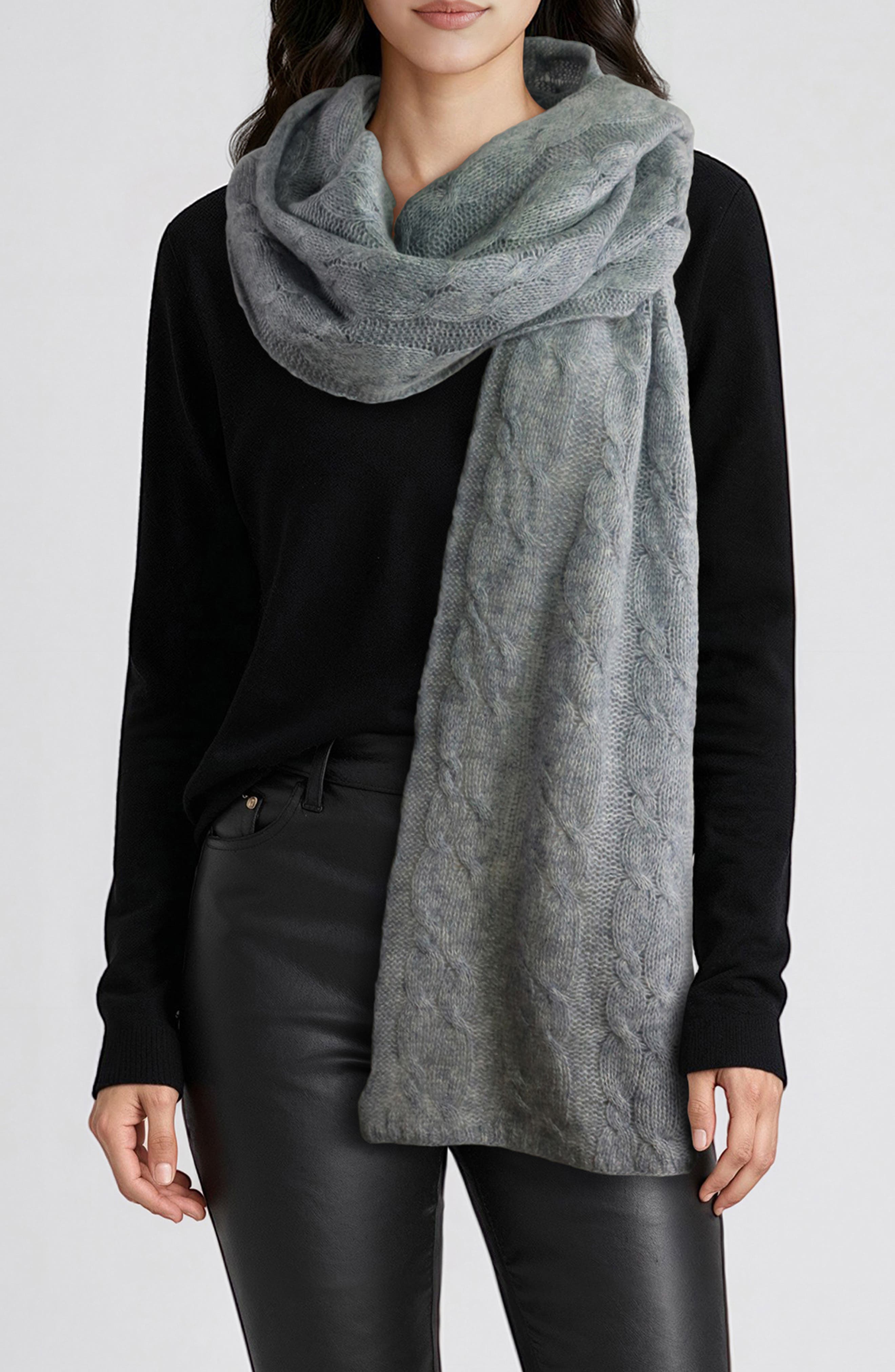 Portolano Cashmere Cable Knit Scarf