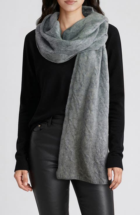 Cashmere Cable Knit Scarf