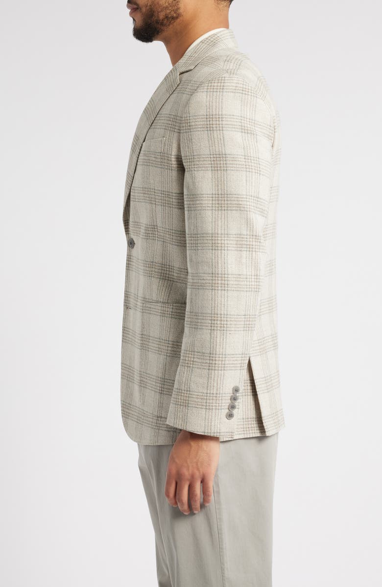 Nordstrom Henrik Trim Fit Italian Cotton & Linen Blend Jacket, Alternate, color, Beige Marco Grid