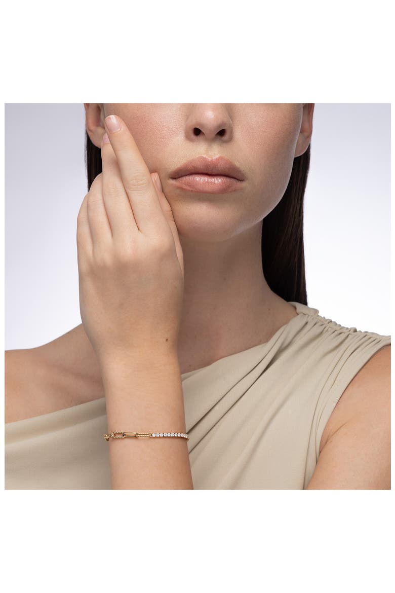 Half & Half Diamond & Chunky Link Bracelet, Alternate, color, DIAMOND