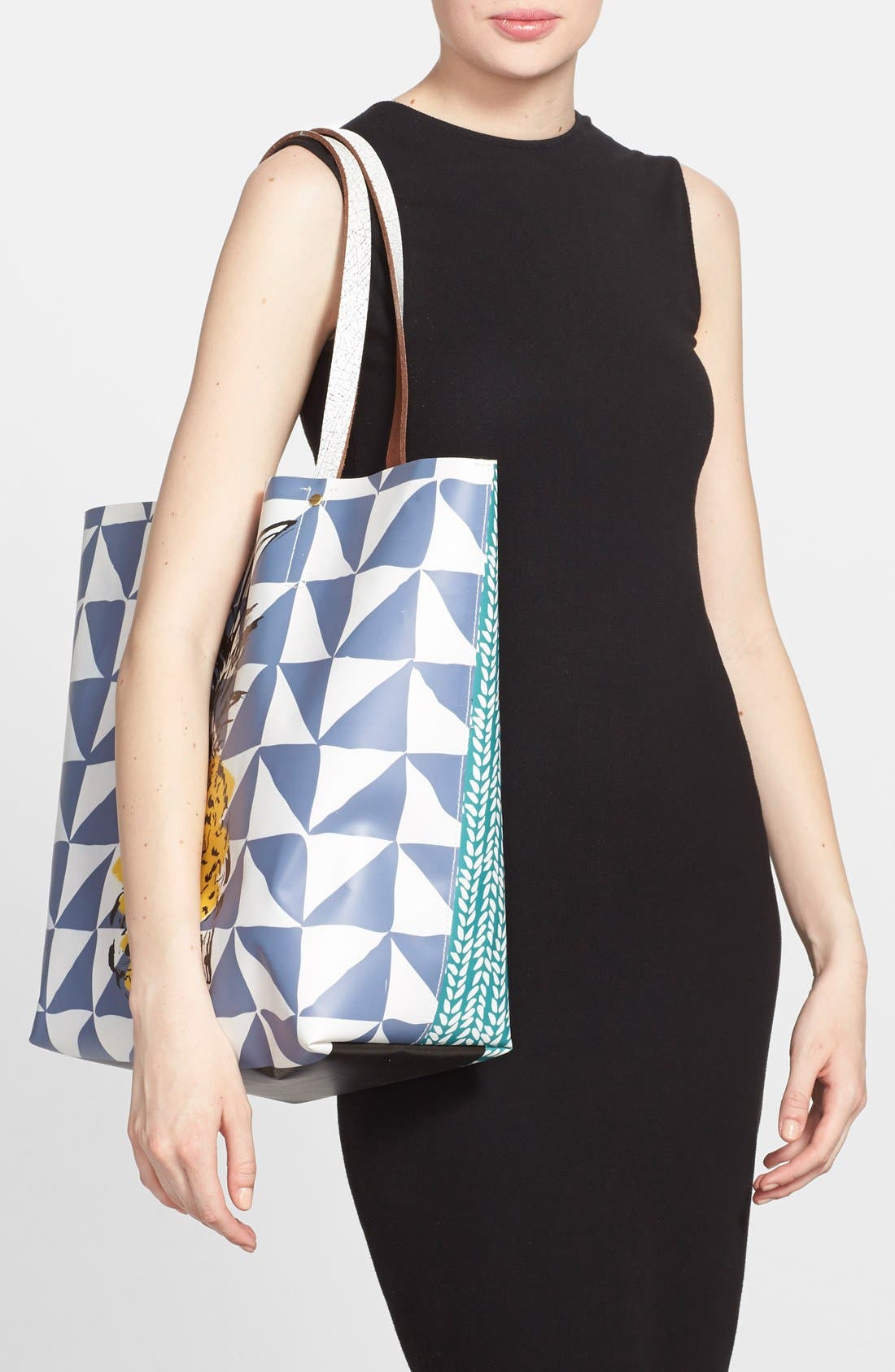 'Pineapple Picker' Vinyl Tote, Alternate, color, PINEAPPLE PICKER