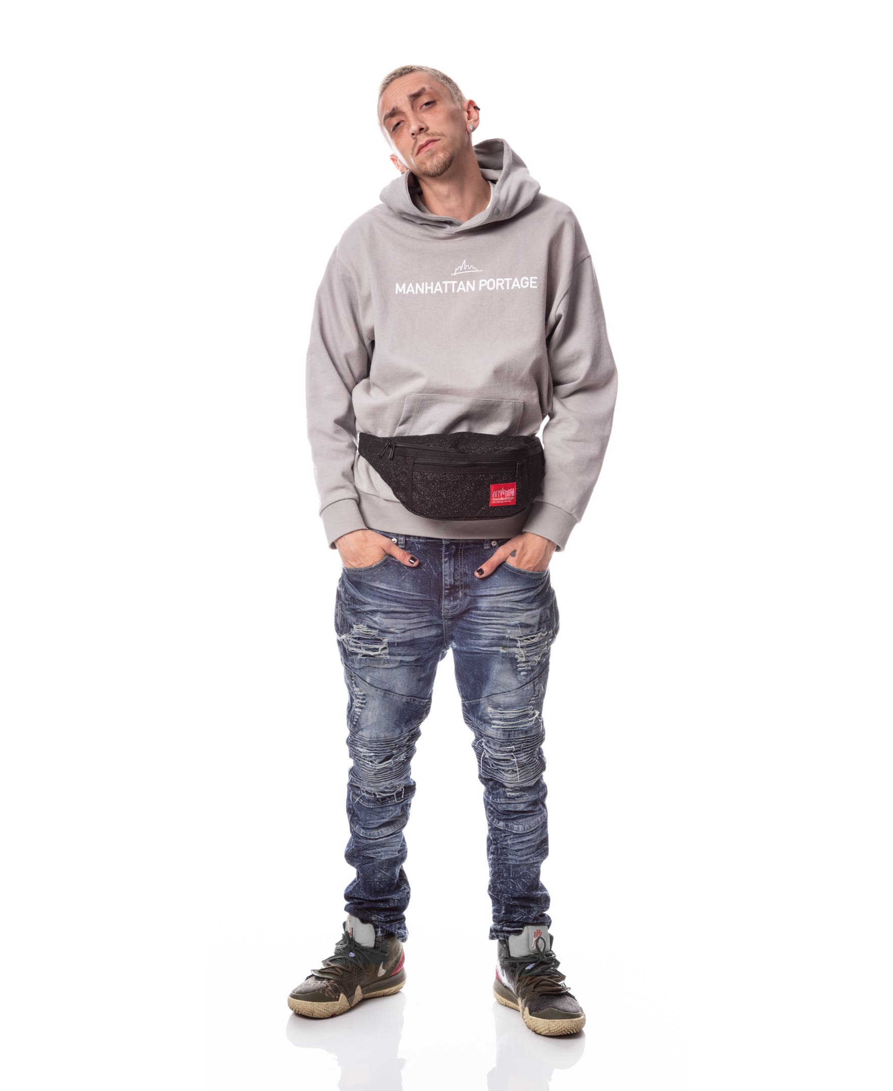 Manhattan Portage Midnight Alleycat Belt Bag, Alternate, color, Black