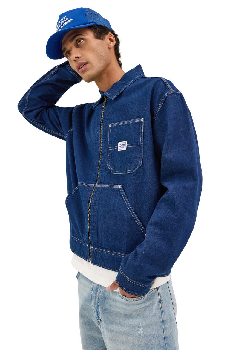 91W Denim Workwear Jacket, Alternate, color, RINSE