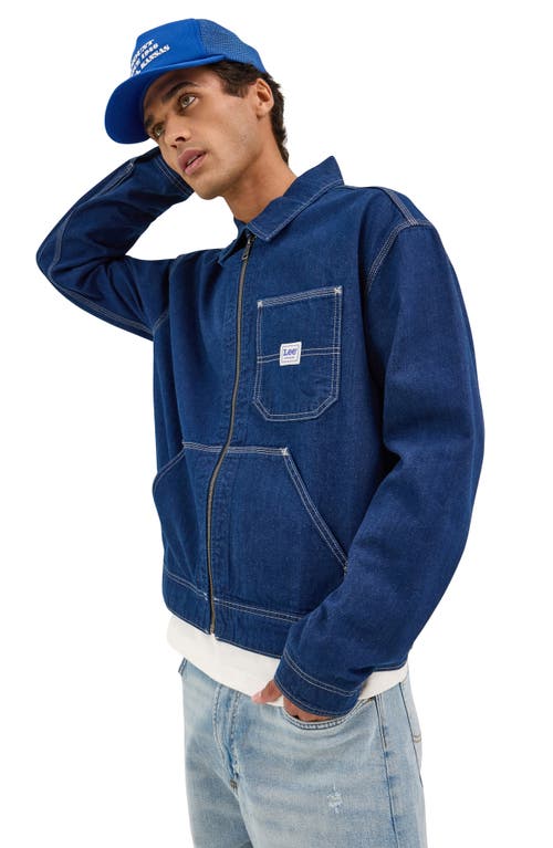 Lee Workwear Zip Up Denim Jacket In Rinse