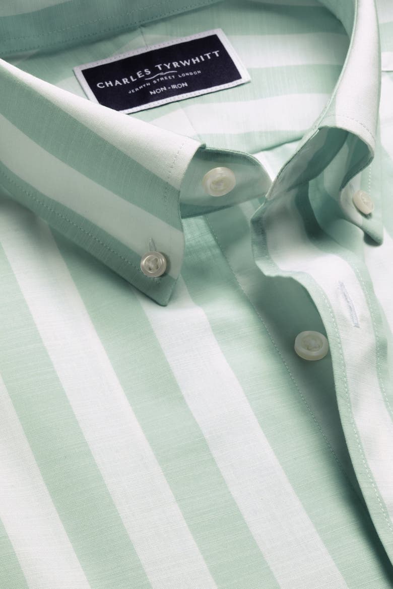 Non-Iron Stretch Poplin Slub Short Sleeve Shirt, Alternate, color, Aqua Green