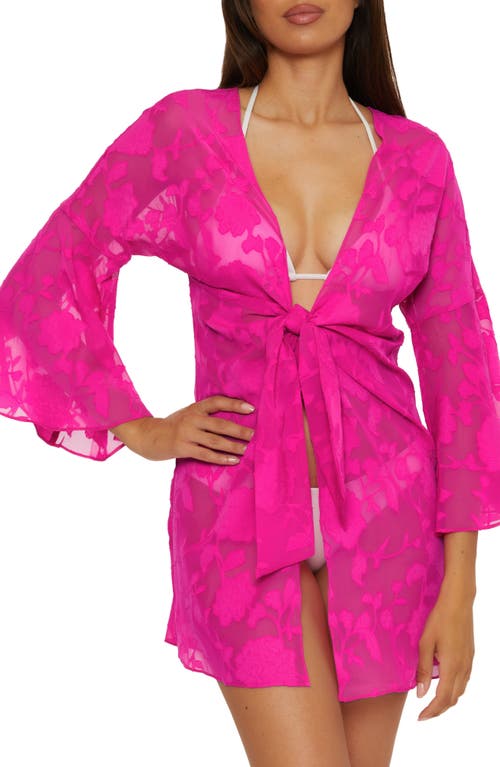Becca Victoria Garden Burnout Chiffon Cover-up Tunic In Azalea