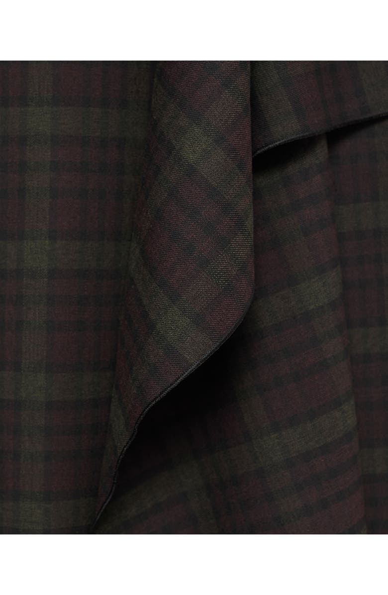 MANGO Check Side Drape Maxi Skirt, Alternate, color,