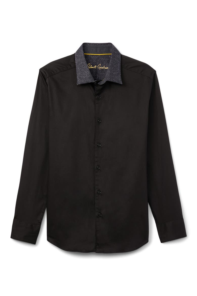 Shepley Long Sleeved Button Up Shirt, Alternate, color, BLACK