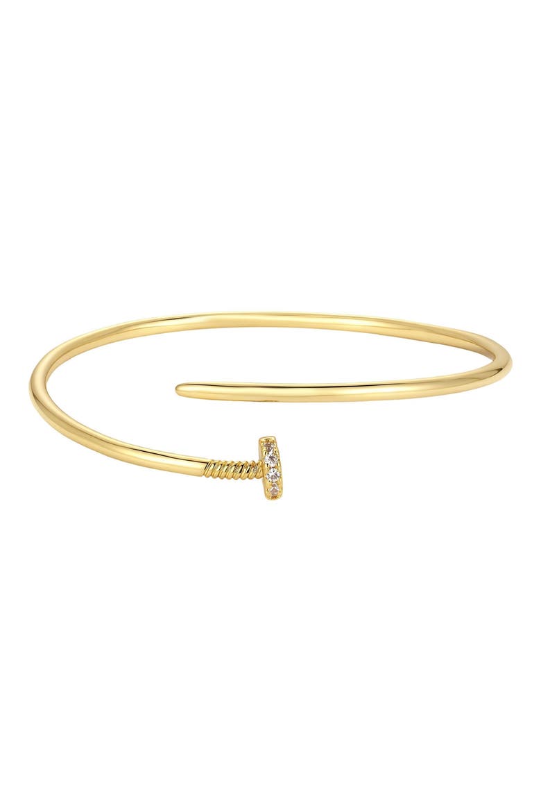 Cubic Zirconia Nail Bangle, Main, color, GOLD