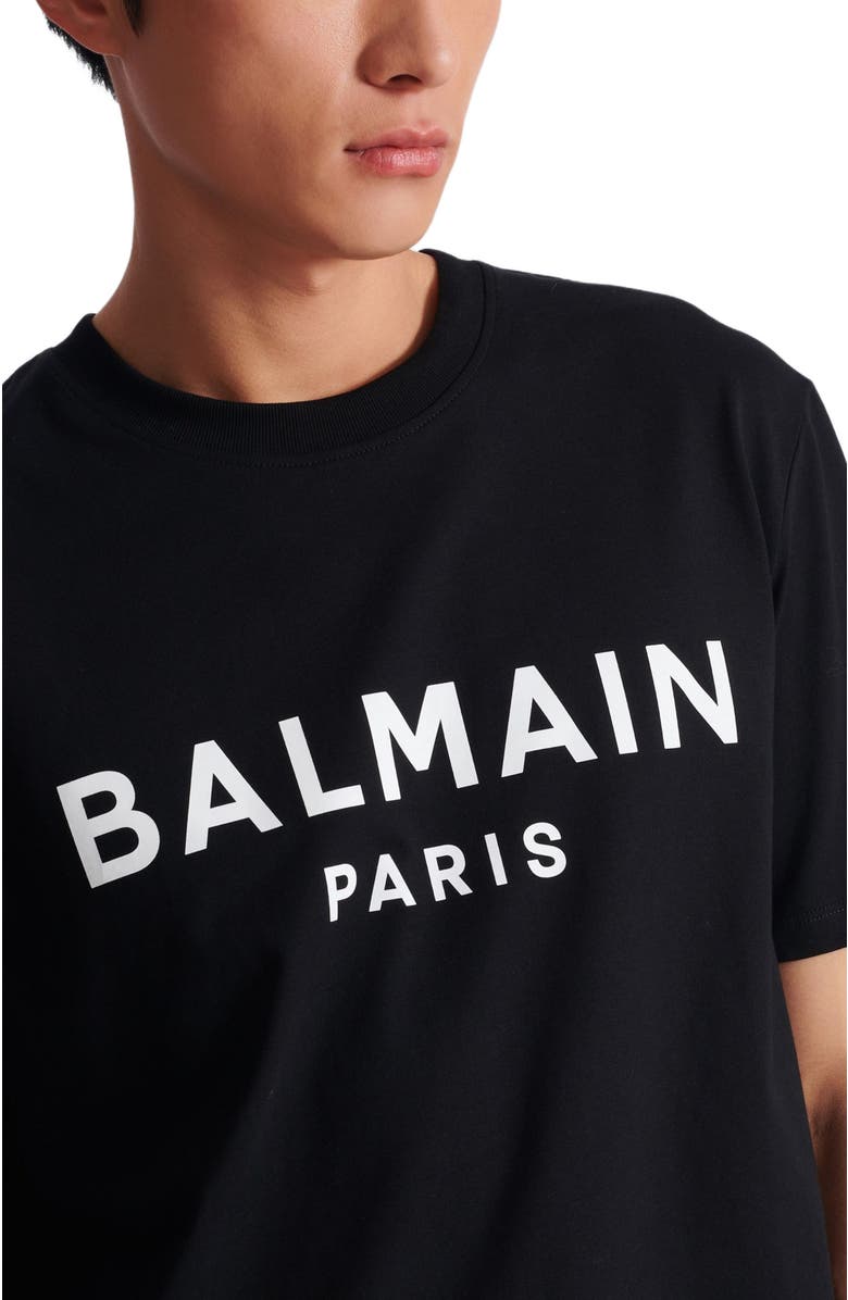 Balmain T-shirt with Balmain Paris print, Alternate, color, Black