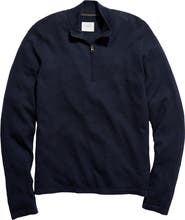Billy Reid Fine Guage Texture Cotton Blend Quarter Zip Sweater