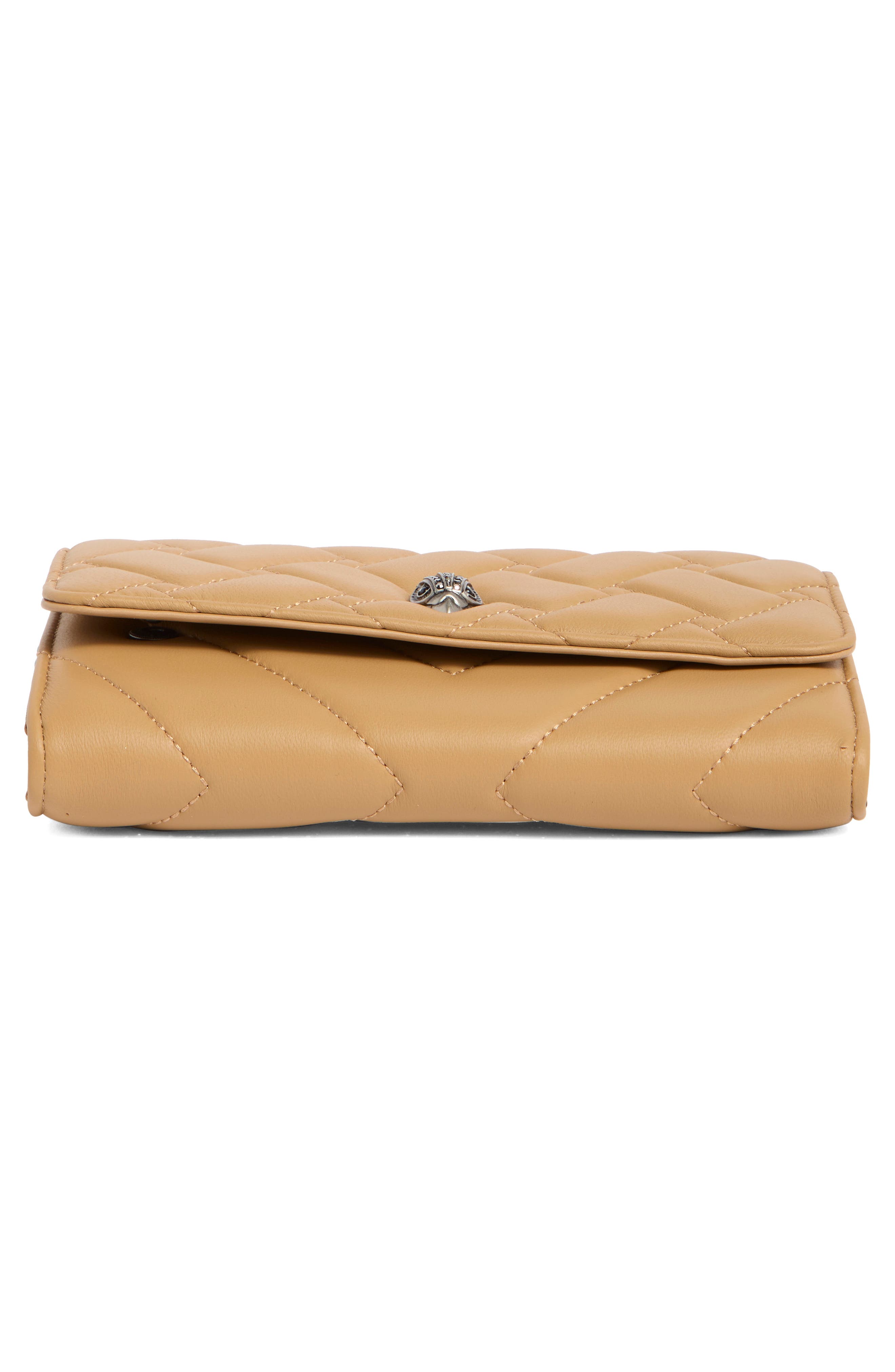Kensington Quilted Leather Wallet on a Chain, Alternate, color, CAMEL