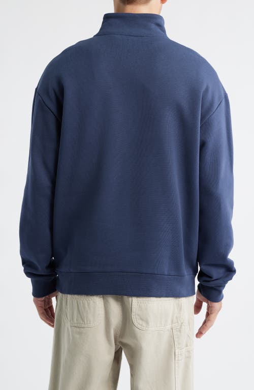 Brooklyn Industries Appliqué Half Zip Sweatshirt In Blue
