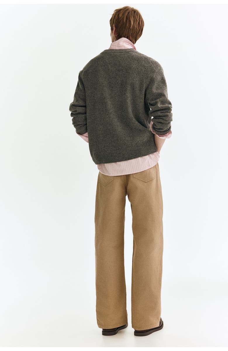 H&M Relaxed Fit Trousers, Alternate, color, Beige