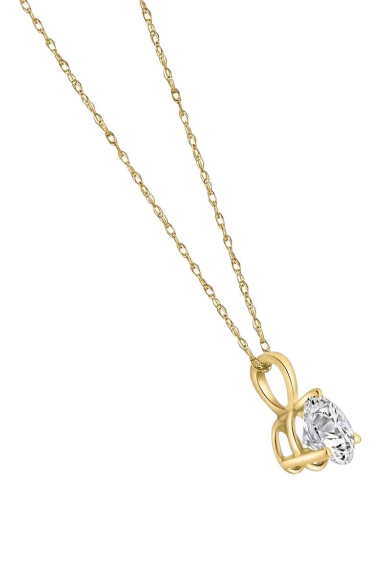 Bliss Diamond 1/3Ct Diamond Small Solitaire Pendant Lab Grown 14k Gold 3-Prong Necklace, Alternate, color, 14K Yellow Gold